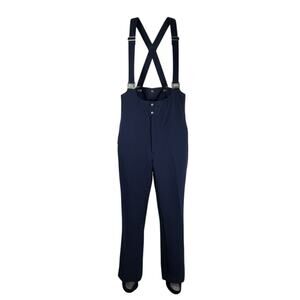 Vintage Feller Navy Blue High-Waisted Ski Bibs Pants Suspenders Stirrups Women's